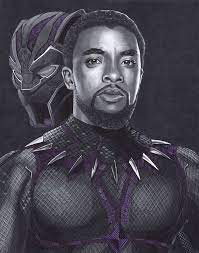 Chadwick boseman, who played icons jackie robinson, james brown. Chadwick Boseman As Black Panther Blackpanther Copicmarkers Portrait Leg Sleeves Black Panther