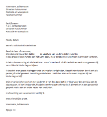 Sollicitatiebrief Kinderdagverblijf