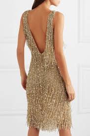 Gold Embellished Chiffon Dress Naeem Khan Great Gatsby Party Dress Gatsby Party Dress Flapper Inspired Dress