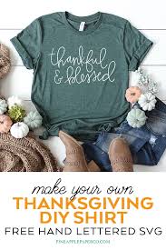 Download Thankful And Blessed Svg File Thanksgiving Shirt Pineapple Paper Co
