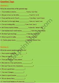 question tags with to be in the present simple esl worksheet by kitty89
