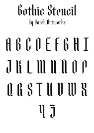 Gothic Stencil Font Stencil Font Lettering Alphabet Tattoo Lettering Fonts