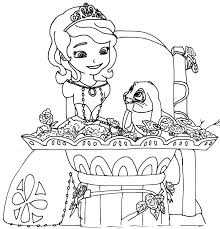 Add color to this scene featuring sofia and her friends. Sofia The First Coloring Pages Best Coloring Pages For Kids