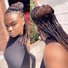 Half Up Half Down Short Locs Hairstyles Locs Hairstyles Hair Styles