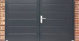hormann horizontal m ribbed side hinged garage door finished in anthracite grey side hinged garage doors garage door hinges garage doors