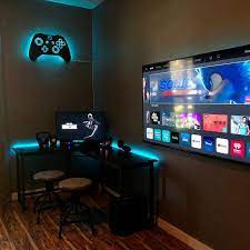 Pc Gaming Setup Discover Led Lighted Xbox Controller Wall Art Video Game Art Game Room Decor Sign Gift Computer Gaming Room Small Game Rooms Gaming Room Setup