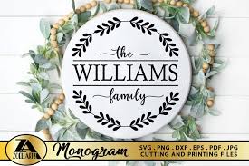 The word scalable refers to the fact that the svg can be scaled to different sizes without losing any quality. Family Monogram Svg Family Name Svg Farmhouse Wreath Svg 1095486 Cut Files Design Bundles