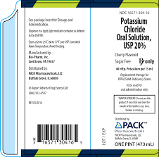 Potassium Chloride Oral Solution Usp 20