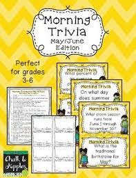 Challenge them to a trivia party! Morning Trivia May June Edition Trivia Information Literacy Student Motivation