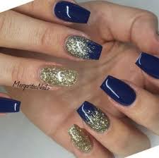 Shimmery navy blue deep colors like these are perfect in the winter months, matching. Navy Blue And Gold Nails Gold Acrylic Nails Gold Nails Gold Nails Prom