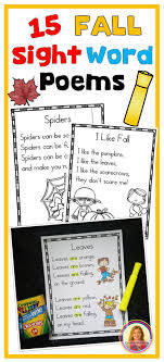 Fall Poems For Shared Reading Sight Word Poems Sight Words Kindergarten Kindergarten Poems Sight Words