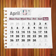 Übersichtliche kalender für april 2021 mit feiertagen und kalenderwochen als formatvorlagen für pdf zum download & ausdrucken (kostenlos). Kalender April 2021 Auf Holz Stock Vektorgrafi Crushpixel