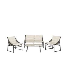 Safavieh Berkane 4 Piece Outdoor Furniture Set Outdoor Furniture Sets Outdoor Furniture Conversation Set Patio