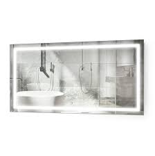 A bathroom mirror is essential for so many activities: Icon 54 X 24 Led Bathroom Mirror W Dimmer Defogger Lighted Vanity Mirror Krugg Reflections Usa
