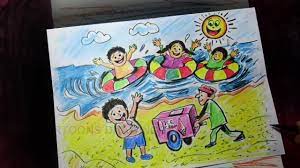 Cartoon character drawing for kids. How To Draw Happy Summer Season Poster Drawing For Kids Jenele Schmidt