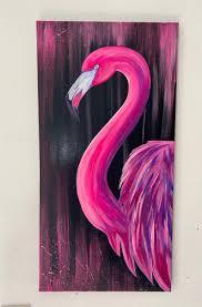 Lihat ide lainnya tentang lukisan kanvas, kanvas, gambar. Neon Flamingo Painting Etsy Diy Canvas Art Painting Diy Art Painting Simple Canvas Paintings