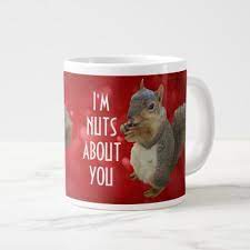 I M Nuts About You Brown Squirrel Giant Coffee Mug Zazzle Com Mugs Extra Large Coffee Mugs Coffee Mugs