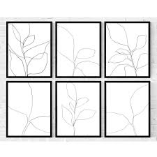 Black And White Botanical Prints Framed Set Of 6 Framed Black And White Botanical Line Drawing Prints Etsy Botanical Line Drawing Botanical Print Set Line Art Drawings