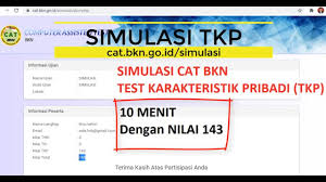 Simulasi cat bkn adalah suatu kegiatan yang memungkinkan masyarakat umum untuk dapat mencoba mengerjakan soal di komputer dengan menggunakan aplikasi atau program cat (computer assisted test). Simulasi Cat Bkn Tkp 10 Menit Dengan Hasil Nilai 143 Youtube