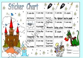 Sticker Chart Coloured For Teachers Esl Worksheet By M Dolores