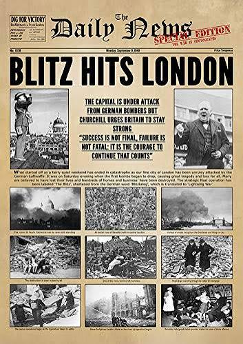 The Blitz World War Two (WW2) - A1 Size (59.4 x 84.1cm) | Photographic Poster : Amazon.co.uk: Home & Kitchen