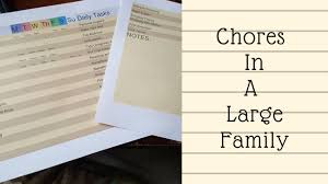 chores in a large family chore chart