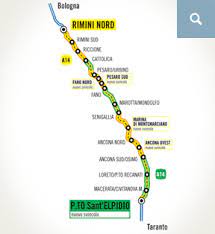L'a14 ha origine a bologna, intersecandosi con l'autostrada a1 e termina il suo percorso circa 20 km prima di taranto, allacciandosi alla strada statale 7 via appia tra i comuni di palagiano e massafra. A14 Rimini Nord Porto S Elpidio Autostrade Per L Italia