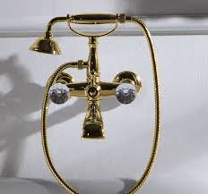 Double glass tumbler wall mounted brass toothbrush holder bathroom accessories. Casa Padrino Luxury Art Nouveau Bathroom Fitting With Hose And Hand Shower Gold Bathtub Fitting With Swarovski Crystal Glass Nostalgic Bathroom Accessories Bathtub Mixer