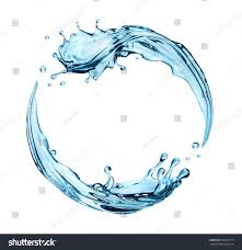 3d Render Digital Illustration Blue Wave Water Splashing Round Frame Aqua Clear Liquid Splash Isolat Digital Illustration Business Card Mock Up Blue Waves