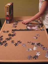 I took each tray out and snapped the trays in the corners (very easily) so they would have depth. New Nostalgia Puzzle Table Jigsaw Puzzle Table Puzzle Storage