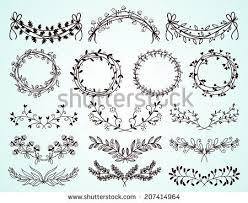 Decoupage Frame Images Fleurs Dessinees A La Main Couronne De Noel Dessin Couronne De Fleurs