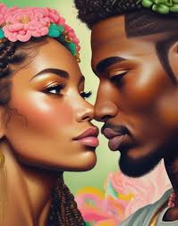Black Couple Art, Black Couple in Love, Wall Are, Couples Art, Love Art,  Digital Print