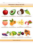 Image of Fruits and vegetables worksheets pdf