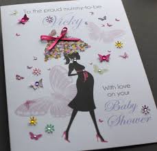 Congratulatory baby shower card wishes. Large A5 Handmade Personalised Baby Shower Card