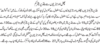 Food Chart For High Blood Pressure In Urdu Www