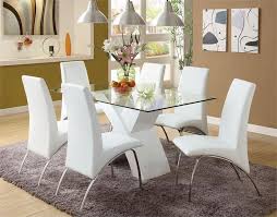 59 Lydia Glass Chrome White Table Set Modern Dining Room Modern Dining Room Set White Dining Table Set