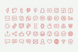 Find vectors of social icons. Social Media Line Icons Pack Iphone Icon Social Network Icons App Icon
