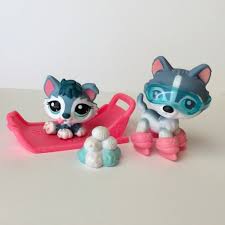 Littlest Pet Shop 2036 No Puzzle Huskies Rare Accessories Free Shipping Hasbro Lps Minis Oyuncak