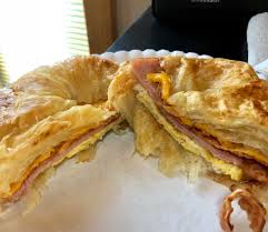 Slice croissants in half and layer with ham then cheese. Warm Buttery Croissant W Bacon Egg Cheese And Ham Eatsandwiches