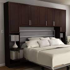 Madison Queen Size Bed Surround Melamine Cabinets In Mocha Brown Small Bedroom Space Saving Furniture Bedroom Small Bedroom Interior