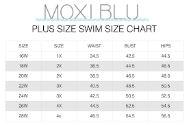 Plus Size Swim Size Chart Moxi Girls Diary