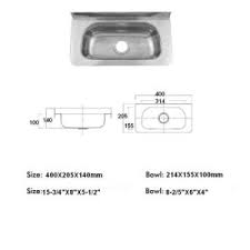 China Hand Washing Sink Wash Basin Stainless Steel Utility Sink Wall Mounted Laundry Sink Tub Aus400 China Stainless Steel Medical Sink Catering Kitchen Sink
