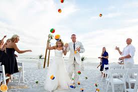 Mini Beach Ball Toss Wedding Love This Wedding Beach Ceremony Beach Theme Wedding Beach Wedding