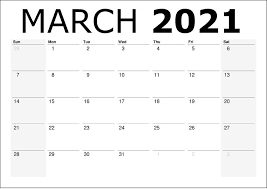 March 2021 Calendar Page To Print In 2020 2021 Calendar Word Template Calendar Pages