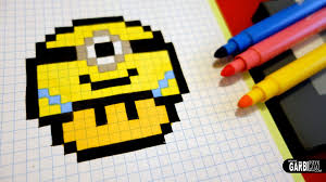 Handmade Pixel Art How To Draw A Minion Mushroom Pixelart Pixel Art Dessin Pixel Dessin Petit Carreau
