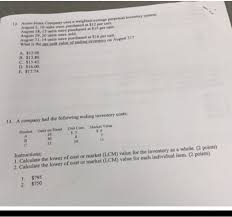 Solved 12 Acme Jones Company Uses A Weighted Average Chegg Com
