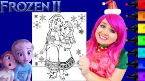 Elsa and anna coloring pages are a fun way for kids of all ages to develop creativity, focus, motor skills and color recognition. Coloring Frozen 2 Elsa Anna Young Kids Disney Coloring Page Prismacolor Markers Kimmi The Clown Youtube