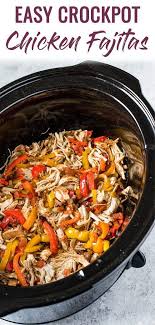 Easy Crockpot Chicken Fajitas Isabel Eats Recipe Easy Crockpot Chicken Chicken Fajitas Crockpot Chicken