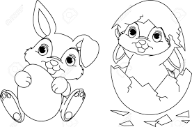 Ausmalbilder frohe ostern malvorlage der hasen oder kaninchenbau half der adoption des tieres im rahmen der osterfeierlichkeiten. Schwarze Und Weisse Osterhasen Ausmalbilder Lizenzfrei Nutzbare Vektorgrafiken Clip Arts Illustrationen Image 31501658