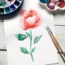 Rose In Aquarell Madchenkunst